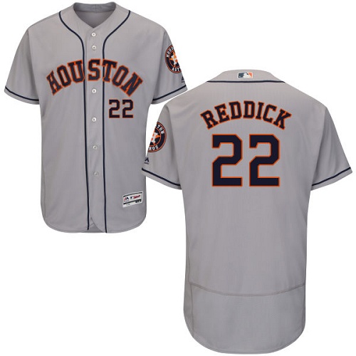 Astros #22 Josh Reddick Grey Flexbase Authentic Collection Stitched MLB Jersey